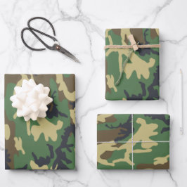 Woodlands Camouflage Outdoorsman Gift Inpakpapier Vel