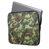 Woodlands Camouflage Outdoorsman Gift Laptop Sleev Laptop Sleeve (Voorkant Links)