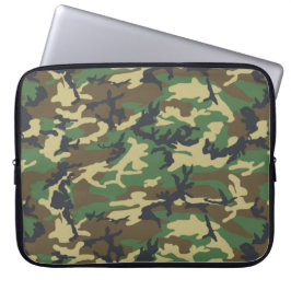 Woodlands Camouflage Outdoorsman Gift Laptop Sleeve