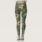 Woodlands Camouflage Outdoorsman Gift Leggings (Voorkant)