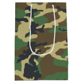 Woodlands Camouflage Outdoorsman Gift Medium Cadeauzakje (Achterkant)