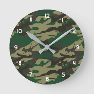 Woodlands camouflage ronde klok