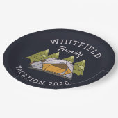 Woodlands Camping Trip Family Reunion Custom Papieren Bordje (Gekanteld)