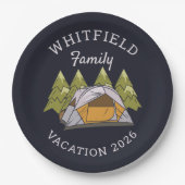 Woodlands Camping Trip Family Reunion Custom Papieren Bordje (Voorkant)