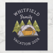 Woodlands Camping Trip Family Reunion Custom Wijn Etiket (Enkel label)