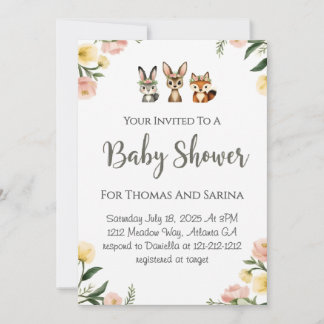 Woodlands Design Baby shower Kaart