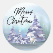 Woodlands Merry kerstenvelop Ronde Sticker (Voorkant)