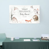 Woodlands Rustic Forest Animals Baby shower Custom Spandoek (Beurs)