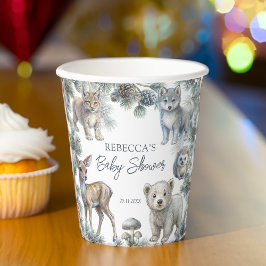 Woodlands schattige babydieren baby shower op maat papieren bekers