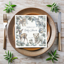 Woodlands schattige babydieren baby shower op maat servet
