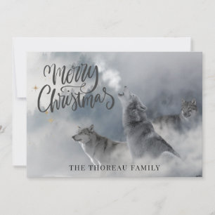 Woodlands Wolves Winter Prettig Kerstfeest Vakant Feestdagenkaart