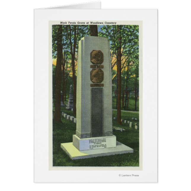 Woodlawn Cemetery, Mark Twain Gravestone Scene (Voorkant)