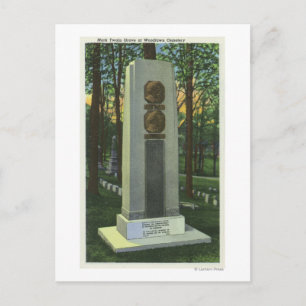 Woodlawn Cemetery, Mark Twain Gravestone Scene Briefkaart
