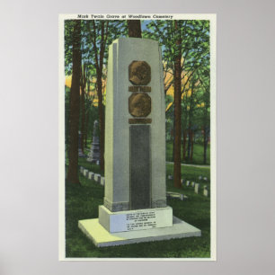 Woodlawn Cemetery, Mark Twain Gravestone Scene Poster