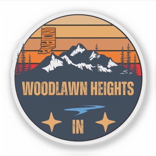 Woodlawn Heights, Indiana Sticker (Voorkant)
