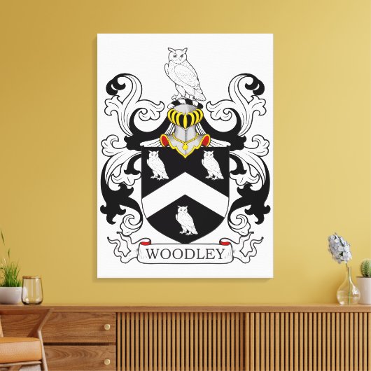 Woodley Family Crest Canvas Afdruk (Insitu (Woonkamer))