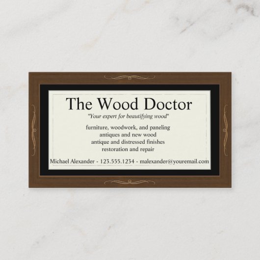 Woodlook Business Card-sjabloon Visitekaartje (Voorkant)