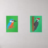 Woodpecker and Kingfisher Muurkunst Sets (Voorkant)