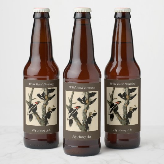 Woodpecker Audubon's Birds of America Bier Etiket (Flessen)
