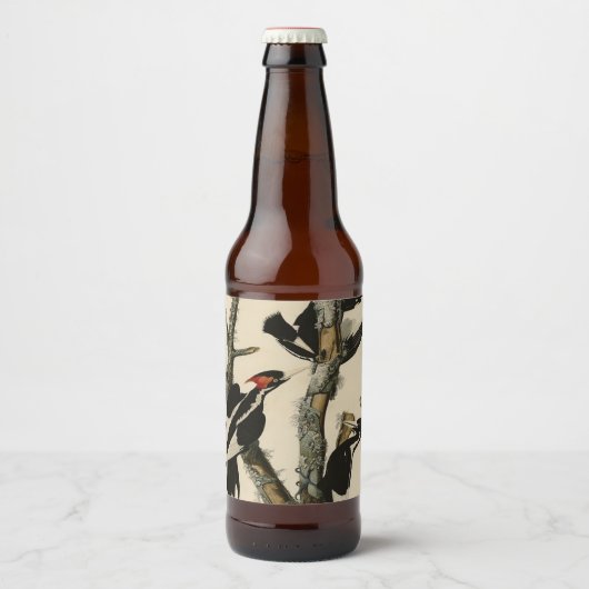 Woodpecker Audubon's Birds of America Bier Etiket (Voorkant)