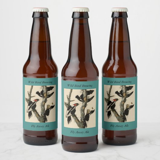 Woodpecker Audubon's Birds of America Bier Etiket (Flessen)