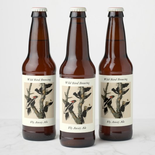 Woodpecker Audubon's Birds of America Bier Etiket (Flessen)