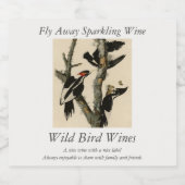 Woodpecker Audubon's Birds of America Sparkling Wijnetiket (Enkel label)