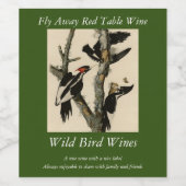 Woodpecker Audubon's Birds of America Wijn Etiket (Enkel label)