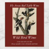 Woodpecker Audubon's Birds of America Wijn Etiket (Enkel label)