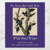 Woodpecker Audubon's Birds of America Wijn Etiket (Enkel label)