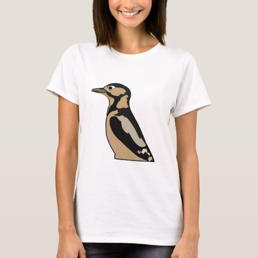 Woodpecker Bird Cute Illustratie T-shirt (Voorkant)
