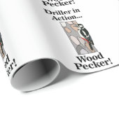 Woodpecker Bird Grappige Verjaardag Cadeaupapier (Rol Hoek)