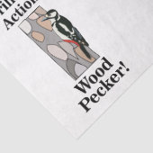 Woodpecker Bird Grappige Verjaardag Tissuepapier (Detail)