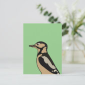Woodpecker Bird Natuur Art Briefkaart (Staand voorkant)