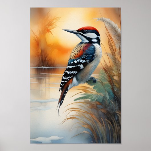 Woodpecker Bird Poster (Voorkant)