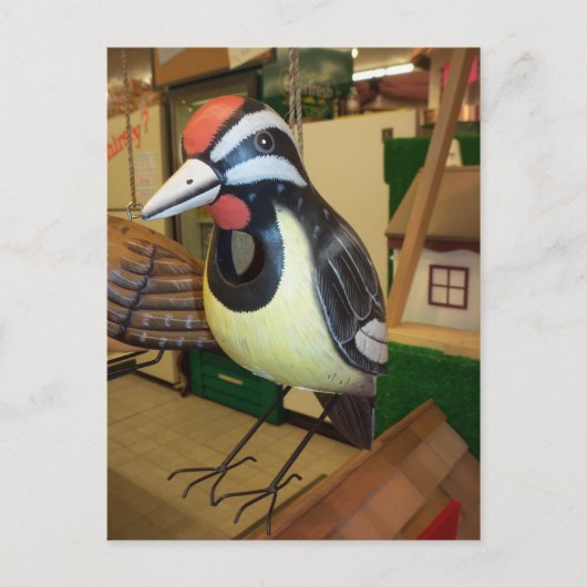 Woodpecker Birdhouse Briefkaart (Voorkant)