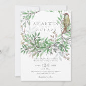 Woodpecker Foliage Aquarel Uitnodiging, Woodlan Kaart (Voorkant)