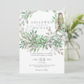 Woodpecker Foliage Aquarel Uitnodiging, Woodlan Kaart (Staand voorkant)