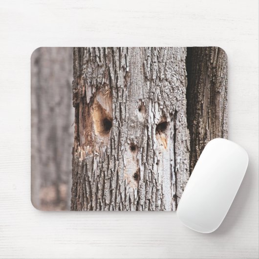 Woodpecker Hole Face Muismat (Met muis)