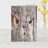 Woodpecker Hole Tree Face Kaart (Gele Bloem)