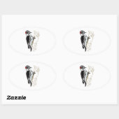 Woodpecker-illustratie Ovale Sticker (Vel)