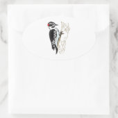 Woodpecker-illustratie Ovale Sticker (Tas)