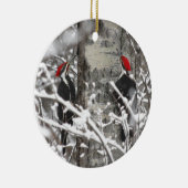 Woodpecker in Winter Keramisch Ornament (Rechts)