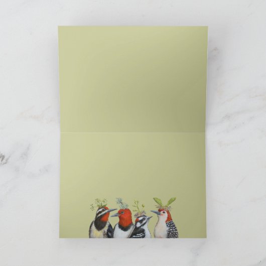 Woodpecker kerstkaart feestdagen kaart (Binnen)