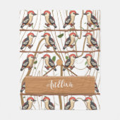 Woodpecker Lovers Print Fleece Deken (Voorkant)