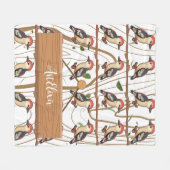 Woodpecker Lovers Print Fleece Deken (Voorkant (Horizontaal))