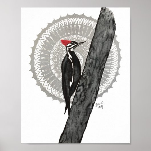 Woodpecker Mandala 8x10 Print (Voorkant)