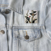 Woodpecker met ivoren buik uit 'Amerikaanse vogels Vierkante Button 5,1 Cm (In situ)