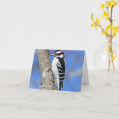 Woodpecker op een Shagbark boomblanco Kaart (Gele Bloem)