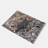 Woodpecker Pecking Wood door Mat (Schuin)